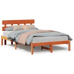 vidaXL Cadre de lit Marron 120 x 190 cm Bois de pin massif