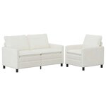 vidaXL Ensemble de Canapés 2 Pièces Crème Polyester