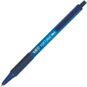 SoftFeel Clic Grip - Stylo bille rétractable pointe moyenne 1 mm - Bleu (paquet 12 unités)