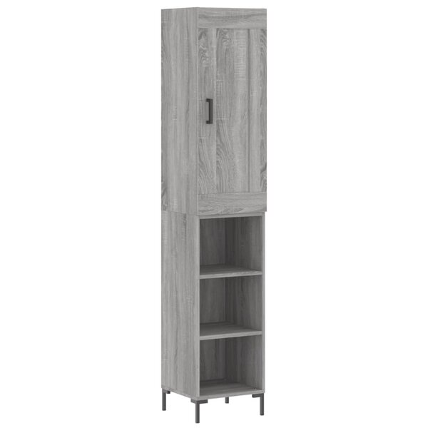 vidaXL Buffet haut Sonoma gris 34 5x34x180 cm Bois d'ingénierie