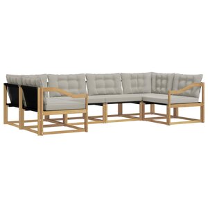 vidaXL Ensemble de canapés d'extérieur 6 pc Blanc et gris clair
