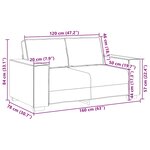 Canapé Loveseat vidaXL Gris 120 cm en simili cuir