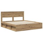 vidaXL Cadre de lit Chêne artisan 180 x 200 cm Pin massif