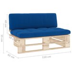 vidaXL Canapé central palette de jardin bois de pin imprégné