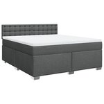 vidaXL Sommier à lattes de lit avec matelas Gris foncé 180x200cm Tissu