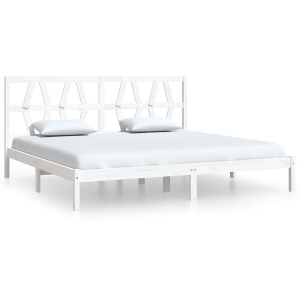 vidaXL Cadre de lit Blanc Bois de pin massif 200x200 cm