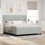 vidaXL Lit à ressorts avec matelas gris clair 180 x 200 cm en velours