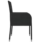 vidaXL Ensemble à manger de jardin coussins 5Pièces Noir Résine tressée