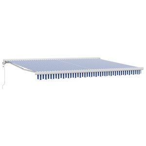vidaXL Store Rétractable Automatique Bleu et Blanc 450x300 cm