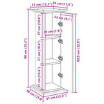 vidaXL Piédestal avec rangement chêne fumé 31x30x90 cm bois ingénierie
