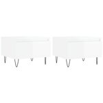 vidaXL Tables basses 2 Pièces blanc brillant 50x46x35cm bois d'ingénierie
