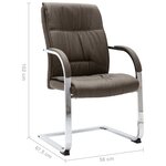 Chaise fauteuil siège de bureau informatique étude cantilever tissu taupe 02_0023997