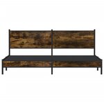 vidaXL Cadre de lit en métal sans matelas chêne fumé 193x203 cm