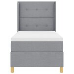 vidaXL Lit à ressorts avec matelas Gris clair 100 x 200 cm tissu