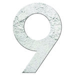 Numéro 9- Numéro adhésif pour boîtes aux lettres- Pierre véritable 50 mm Albatre
