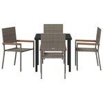 vidaXL Ensemble de salle à manger pour jardin 5 Pièces Gris polyrotin