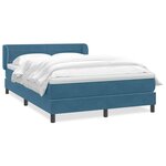 vidaXL Sommier à lattes de lit et matelas bleu foncé 140x220cm velours