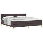 vidaXL Lit à ressorts avec matelas Marron foncé 200 x 200 cm tissu