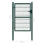 vidaXL Portillon 2D (simple) Vert 106x170 cm