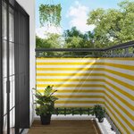vidaXL Écran de balcon Jaune et blanc 110 x 800 cm Tissu Oxford