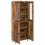 vidaXL Haut Armoire 2 Pièces Bois Ancien Bois Aggloméré et Verre
