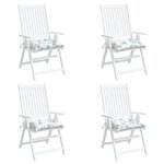 vidaXL Coussins de chaise lot de 4 à motif de feuilles 40x40x7 cm