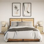 vidaXL Tables de chevet murales avec lumières LED 2 Pièces chêne sonoma