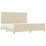 vidaXL Cadre de lit avec tête de lit Crème 200 x 200 cm tissu