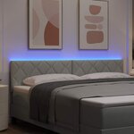 vidaXL Tête de Lit LED Géométrique Gris clair 180 cm Velours