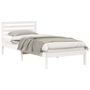 vidaXL Cadre de lit avec tête de lit Blanc 90 x 220 cm Pin massif