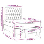 vidaXL Sommier à lattes de lit avec matelas Taupe 120x200 cm Tissu