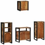 vidaXL Ensemble de mobilier de salle de bain 4 Pièces Bois Recyclé Solide