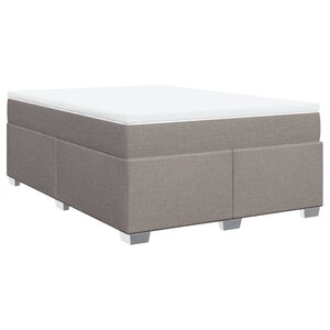 vidaXL Sommier à lattes de lit avec matelas Taupe 140x200 cm Tissu