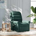 vidaXL Fauteuil de massage inclinable Vert foncé Tissu