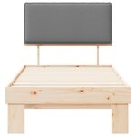 vidaXL Cadre de lit avec tête de lit rembourrée Gris clair 90 x 200 cm