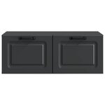 vidaXL Meuble TV mural Noir 78 5 x 41 x 30 cm Bois d'ingénierie