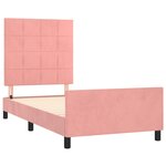 vidaXL Cadre de lit avec tête de lit Rose 100x200 cm Velours