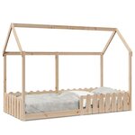 vidaXL Cadre de lit d'enfants forme de maison 90x190cm bois massif pin