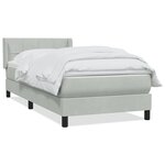 vidaXL Sommier à lattes de lit et matelas gris clair 80x220 cm velours
