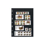 Feuilles Uniplate Lindner noires à 5 bandes pour timbres-postes.