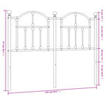 vidaXL Tête de lit métal noir 120 cm