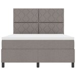 vidaXL Lit à ressorts avec matelas Taupe 140 x 190 cm tissu