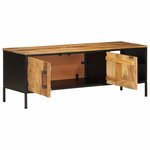 vidaXL Meuble TV 110x35x40 cm bois massif de manguier brut