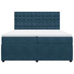 vidaXL Sommier à lattes de lit et matelas Bleu foncé 200x200cm Velours