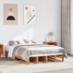 vidaXL Cadre de lit sans matelas cire marron 160x200cm bois pin massif