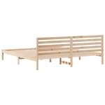 vidaXL Cadre de lit avec tête de lit Marron 180 x 220 cm Pin massif