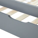 Lit gigogne 90x200 cm - couleur gris