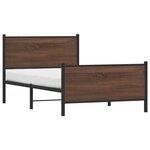 vidaXL Cadre de lit en métal sans matelas chêne marron 100x200 cm