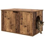 vidaXL Maison pour chat Bois ancien 85 x 55 x 53 5 cm