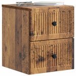 vidaXL Cabinet de chevet mural 2 pièces Bois ancien 33 x 34 5 x 40 cm